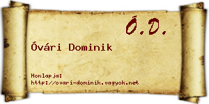 Óvári Dominik névjegykártya